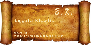 Bagyula Klaudia névjegykártya