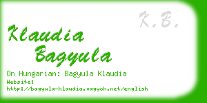 klaudia bagyula business card